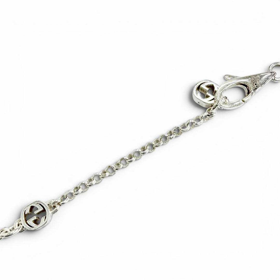Excellent GUCCI Necklace Double G Necklace Silver 925 Women 770724
