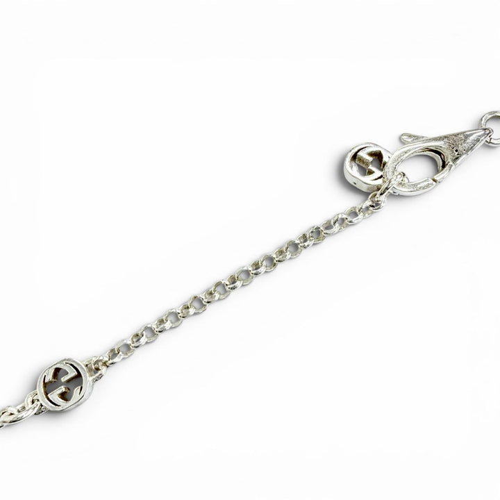 Excellent GUCCI Necklace Double G Necklace Silver 925 Women 770724