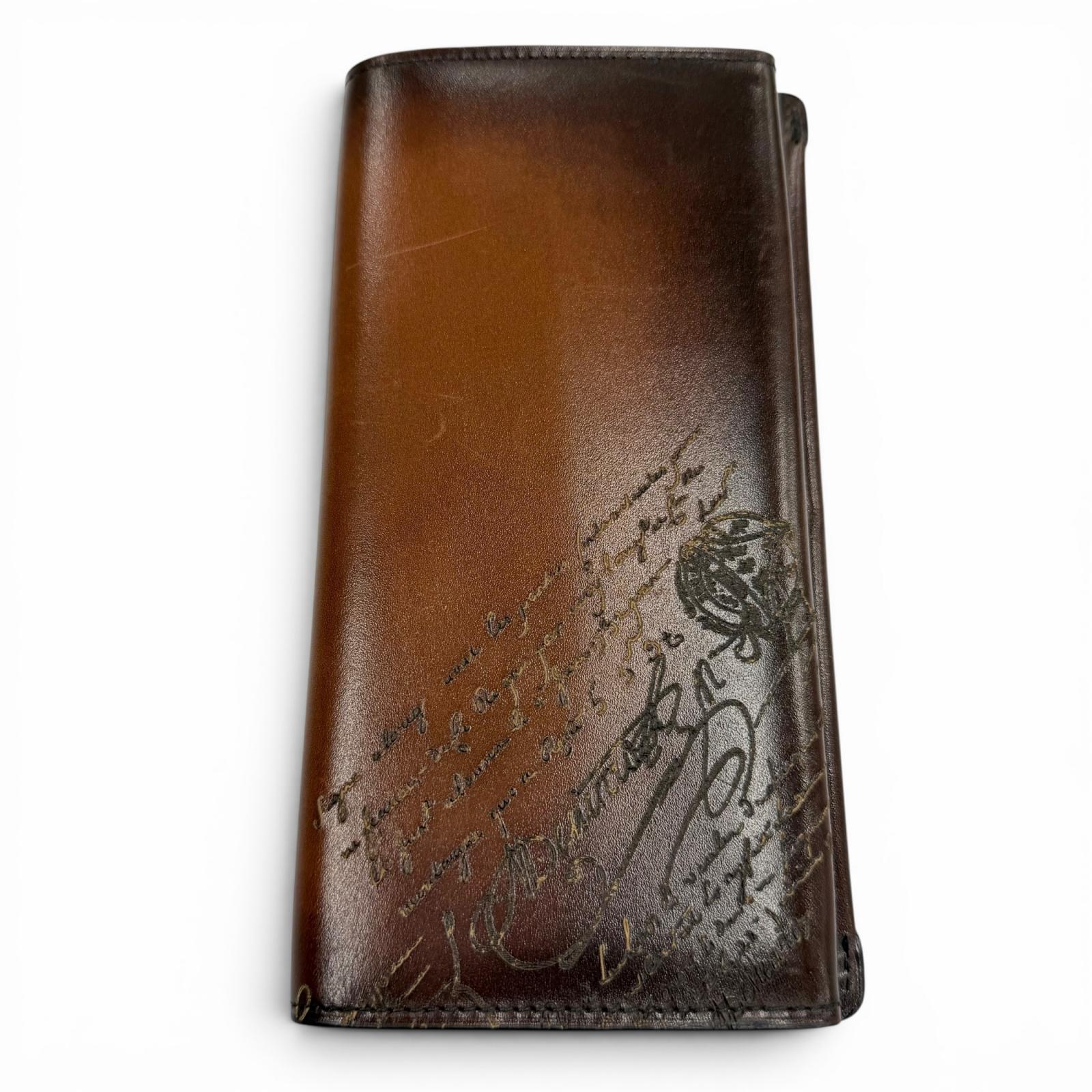 Berluti Espace アイスブラウン 長財布 Great BERLUTI Purse Espace Flap Long Wallet Brown leather mens
