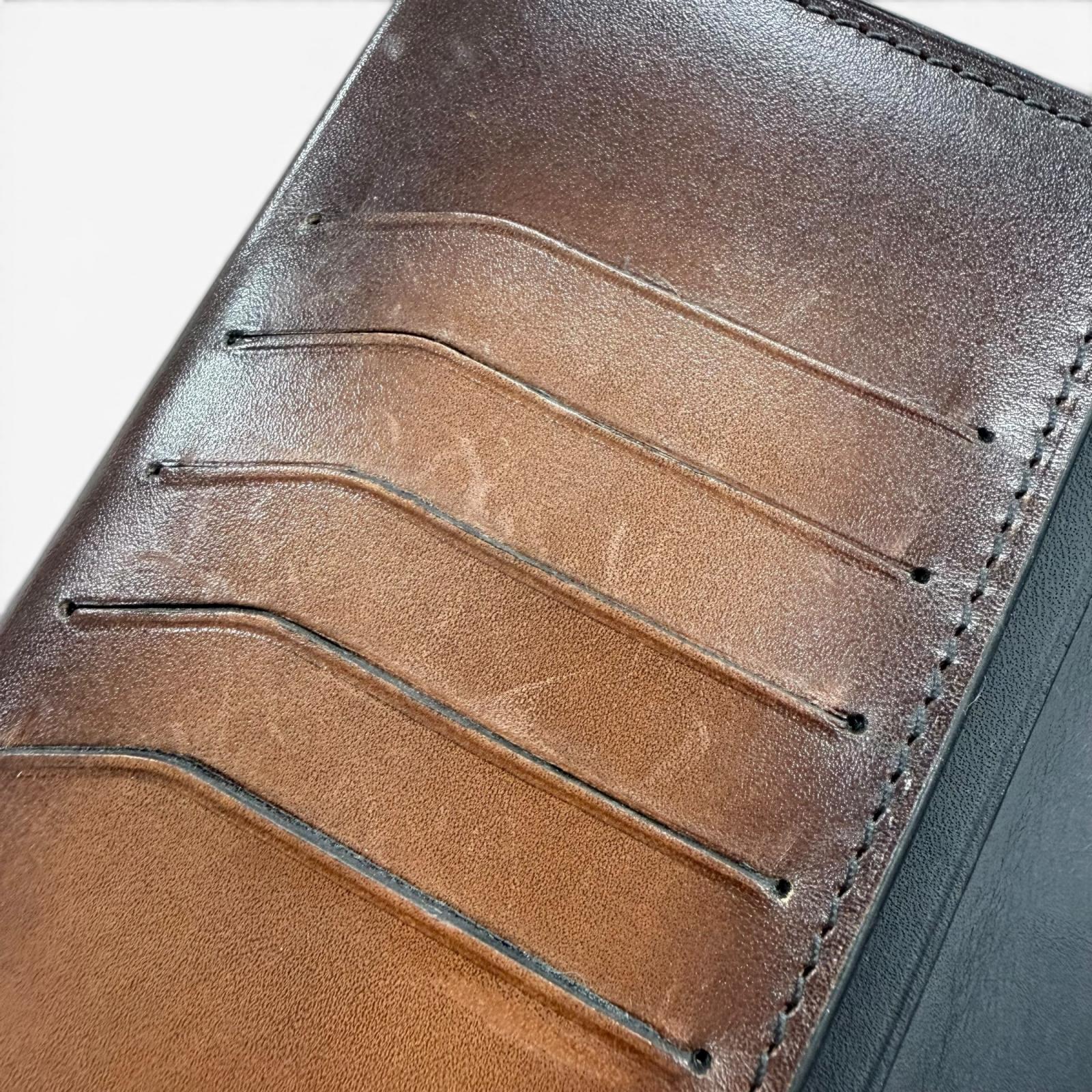 Great BERLUTI Purse Espace Flap Long Wallet Brown leather mens