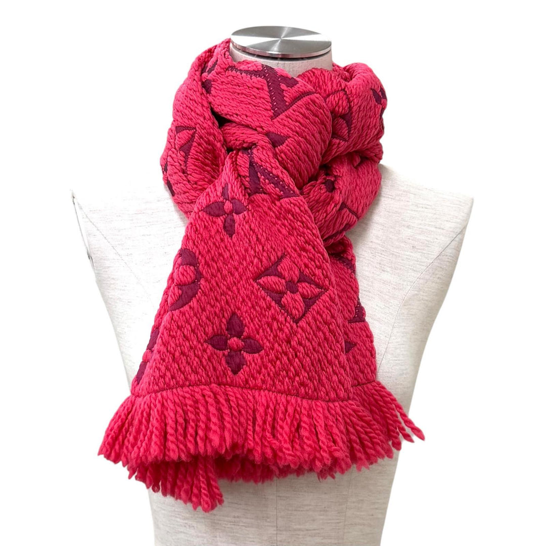 Great LOUIS VUITTON Scarf Escalp Logo Mania With fringe wool Women M78769