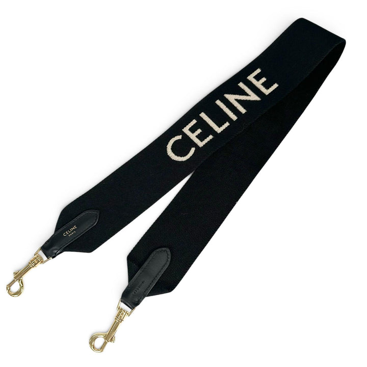 Great CELINE Shoulder strap Current model CELINE Jacquard Short Strap black
