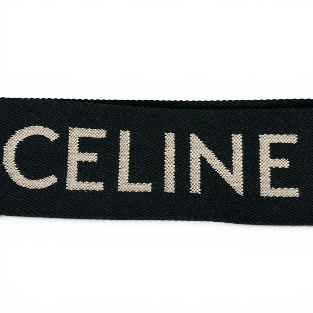 Great CELINE Shoulder strap Current model CELINE Jacquard Short Strap black