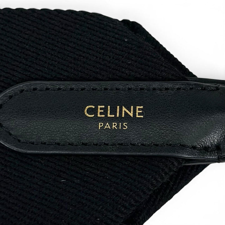 Great CELINE Shoulder strap Current model CELINE Jacquard Short Strap black