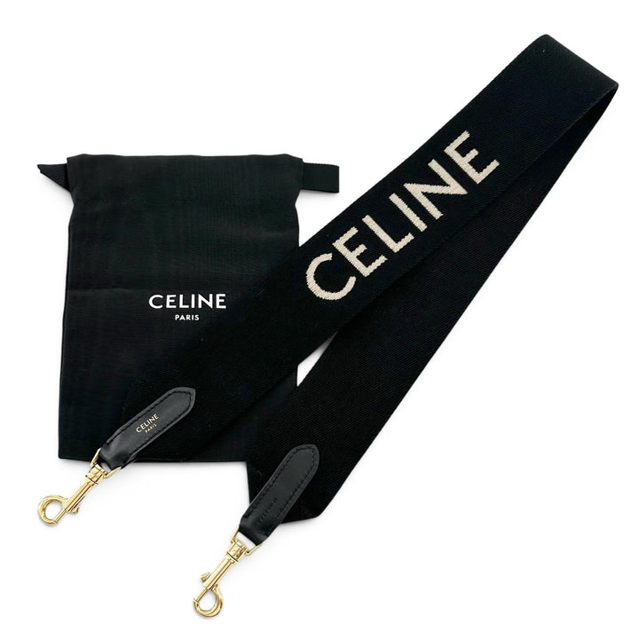 Great CELINE Shoulder strap Current model CELINE Jacquard Short Strap black