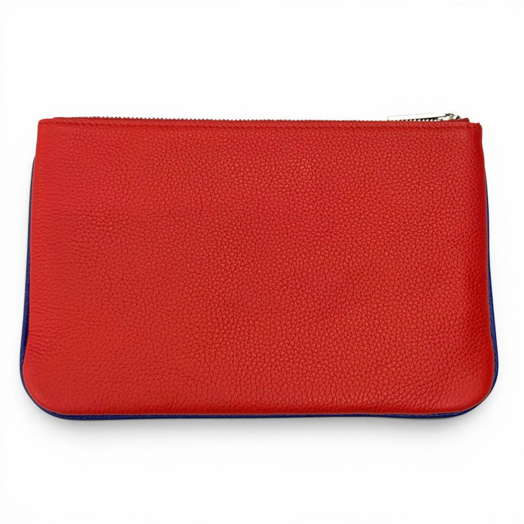 Pristine FERRAGAMO Pouch 2024 Resort Collection Logo Leather blue leather 661322