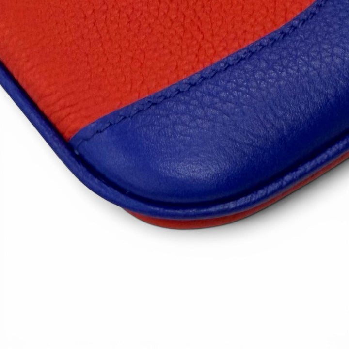 Pristine FERRAGAMO Pouch 2024 Resort Collection Logo Leather blue leather 661322