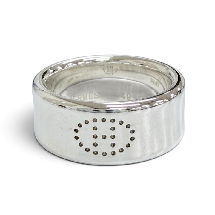 Excellent HERMES Ring ring Eclipse Ribbon Ring Silver AG925 Women 49