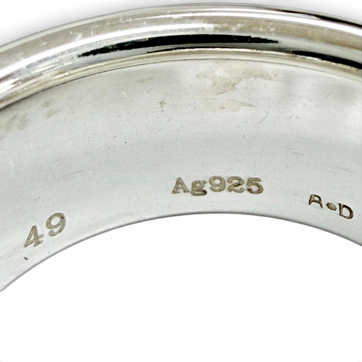 Excellent HERMES Ring ring Eclipse Ribbon Ring Silver AG925 Women 49