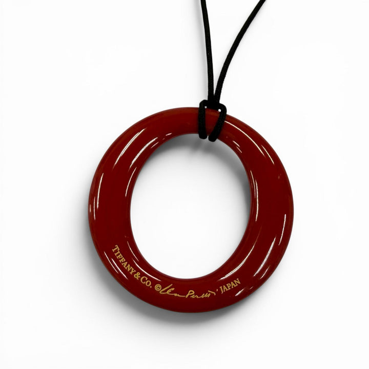 Excellent TIFFANY&Co. Necklace Sebiana Necklace Silk cord Red silk Women