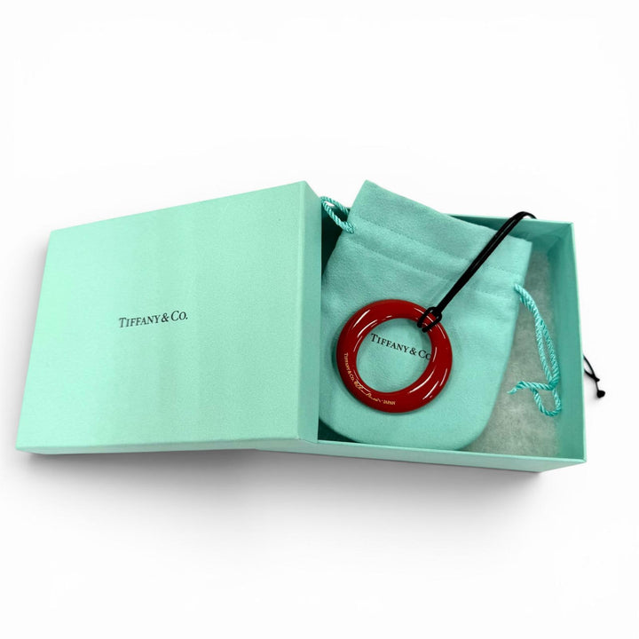 Excellent TIFFANY&Co. Necklace Sebiana Necklace Silk cord Red silk Women