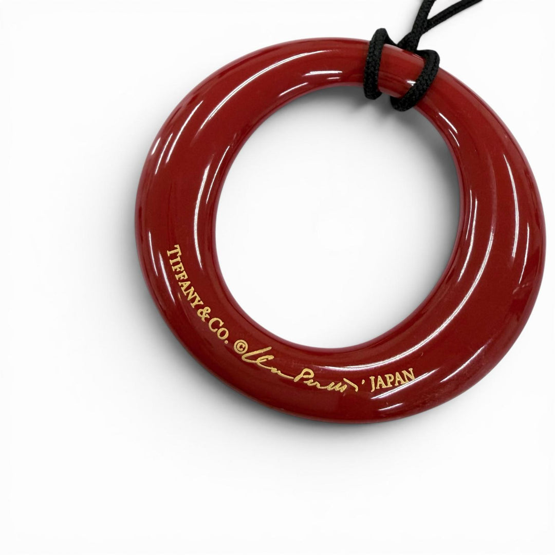 Excellent TIFFANY&Co. Necklace Sebiana Necklace Silk cord Red silk Women