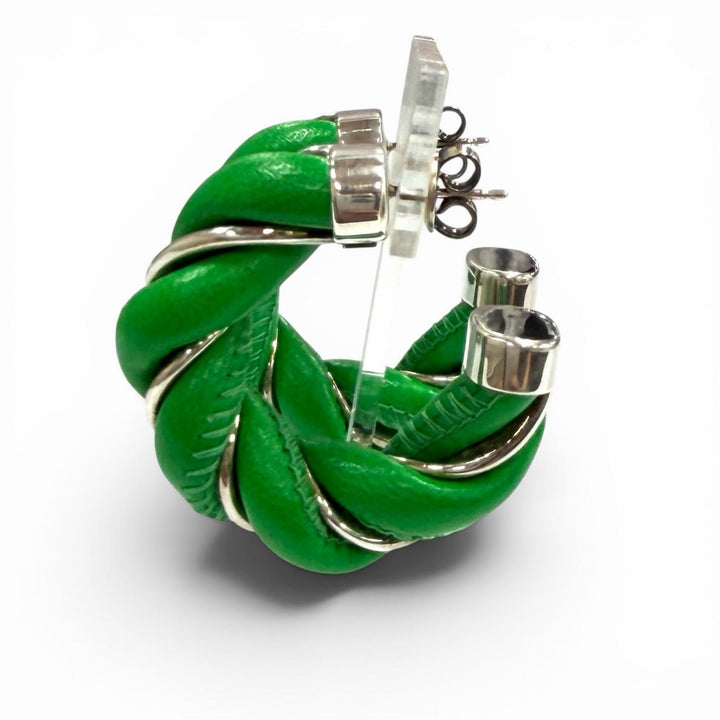 Great BOTTEGAVENETA Pierce Leather accents, twist green 925 Women