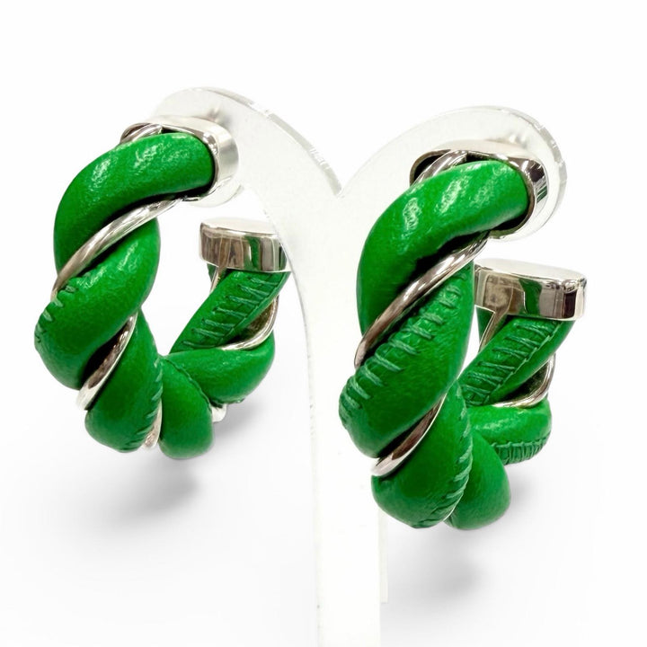 Great BOTTEGAVENETA Pierce Leather accents, twist green 925 Women