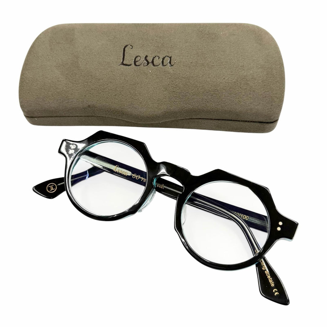 Very Good Lesca Lunetier Glasses Buzz 0.2"" black mens