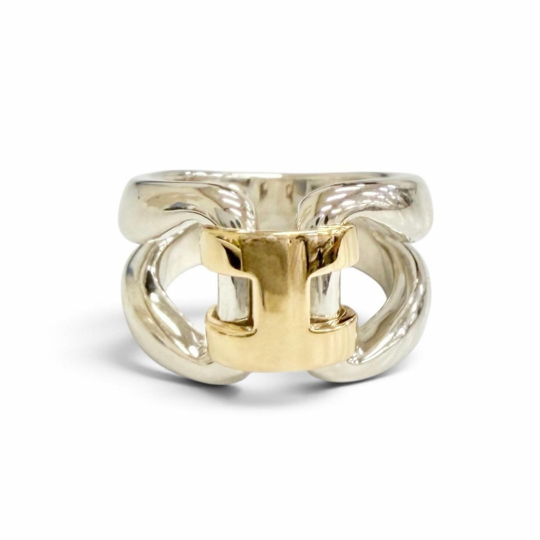 Excellent HERMES Ring ring History ring combination gold 925 Women 51