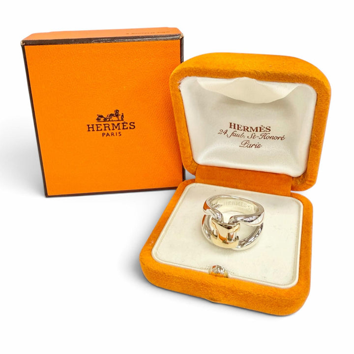 Excellent HERMES Ring ring History ring combination gold 925 Women 51