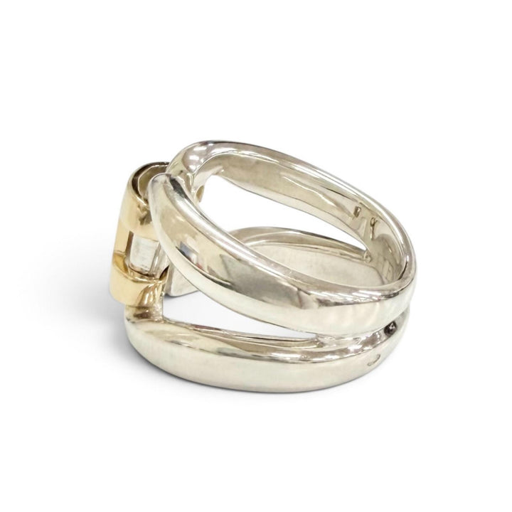 Excellent HERMES Ring ring History ring combination gold 925 Women 51