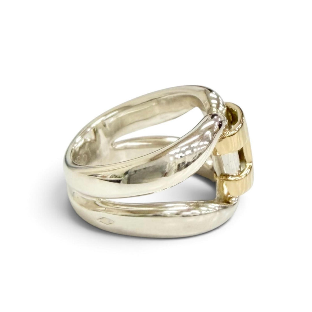 Excellent HERMES Ring ring History ring combination gold 925 Women 51