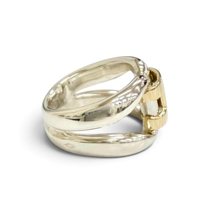 Excellent HERMES Ring ring History ring combination gold 925 Women 51
