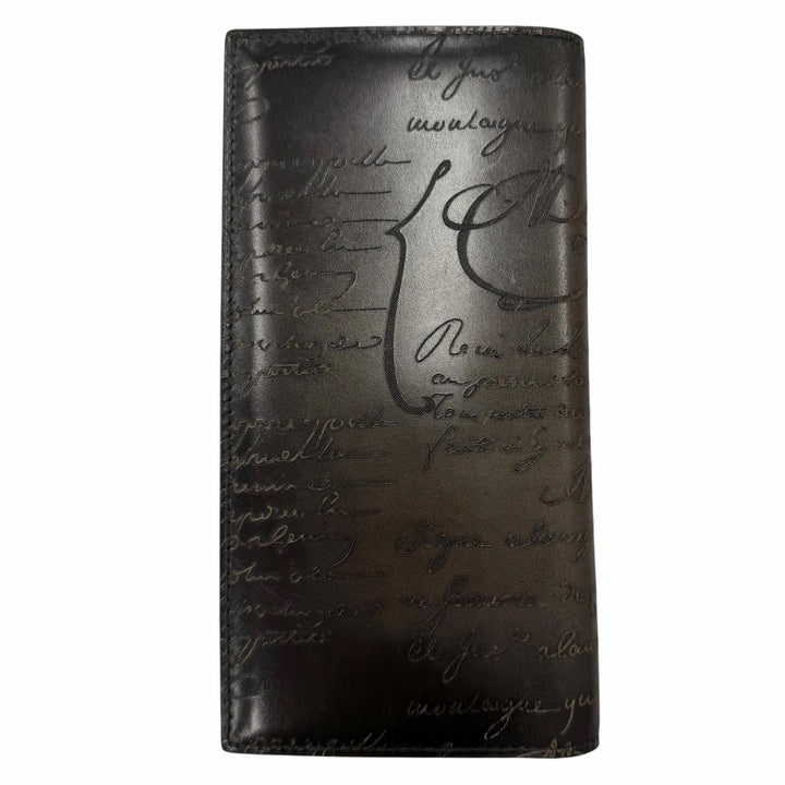 Excellent BERLUTI Bifold Wallet Espace Flap Long Wallet Calligraphy script