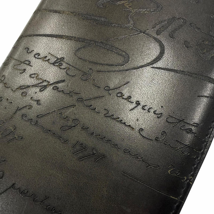 Excellent BERLUTI Bifold Wallet Espace Flap Long Wallet Calligraphy script