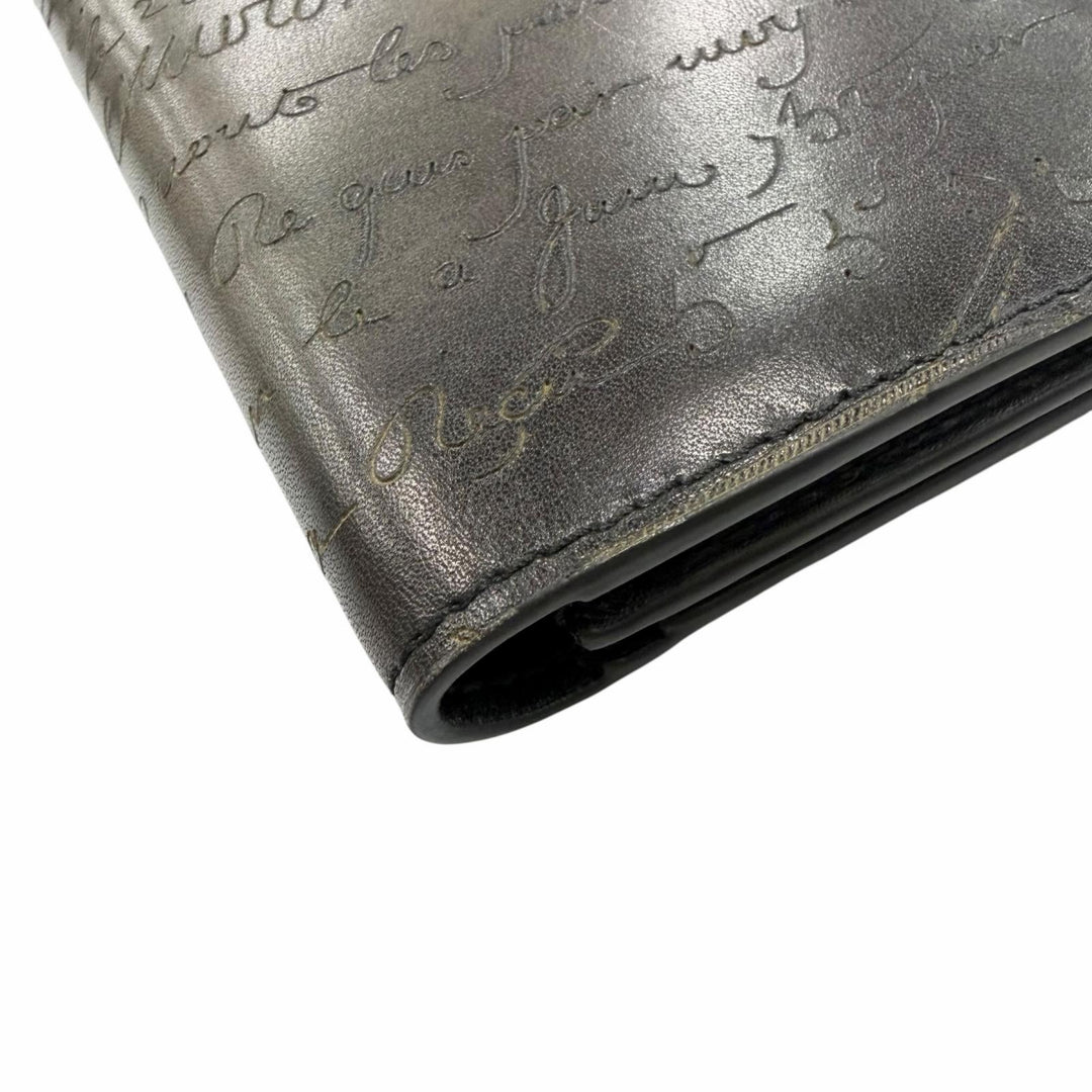 Excellent BERLUTI Bifold Wallet Espace Flap Long Wallet Calligraphy script
