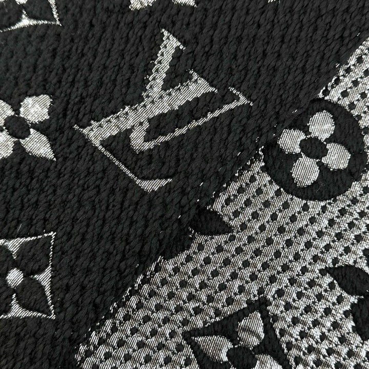 Great LOUIS VUITTON Scarf Escalp Logo Mania Shine black wool Women M75833