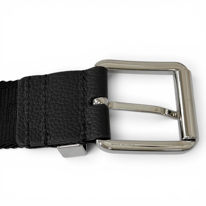 Excellent DIOR belt Silver pin buckle with logo black ー mens