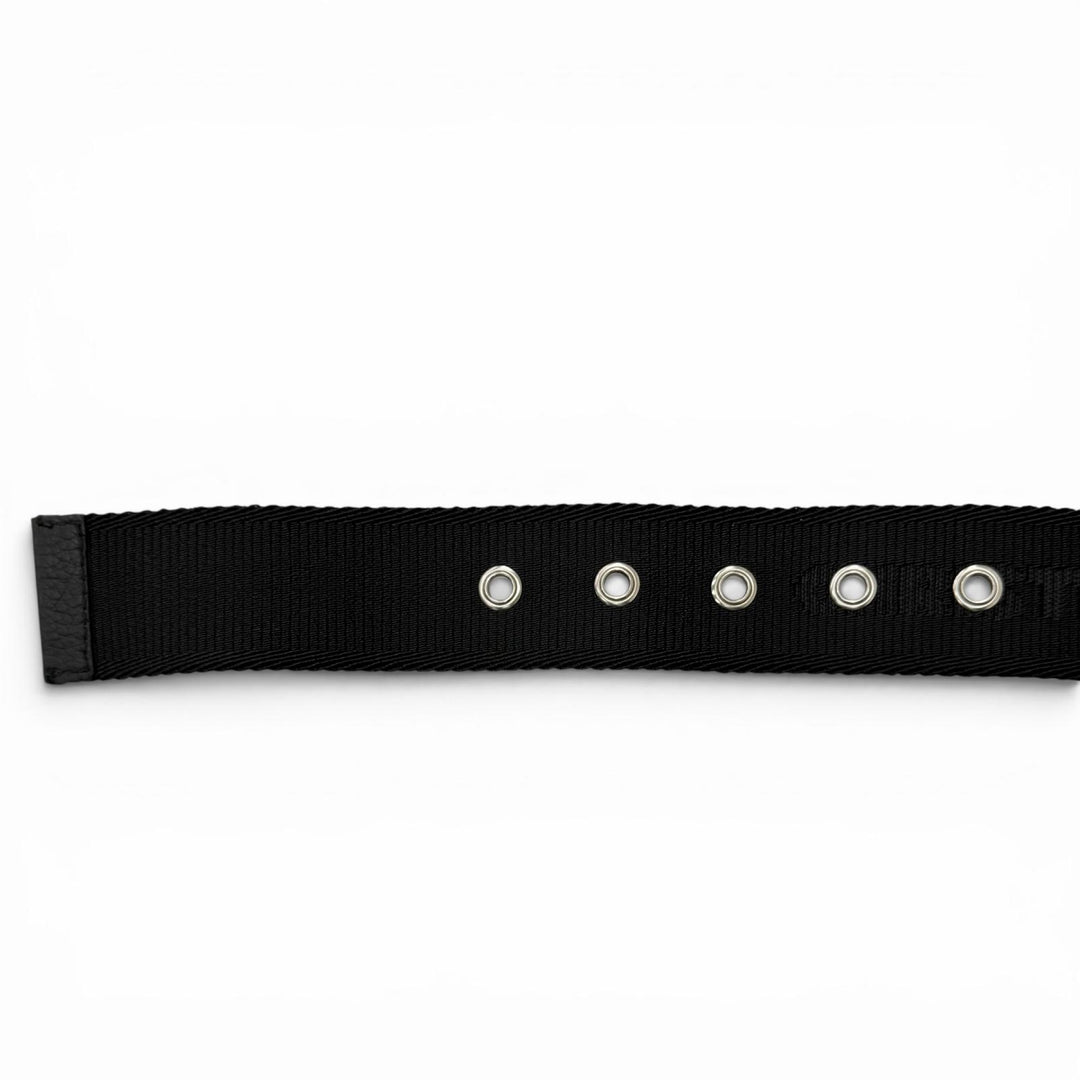 Excellent DIOR belt Silver pin buckle with logo black ー mens