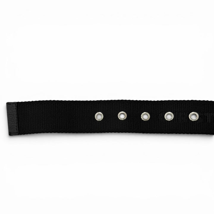Excellent DIOR belt Silver pin buckle with logo black ー mens