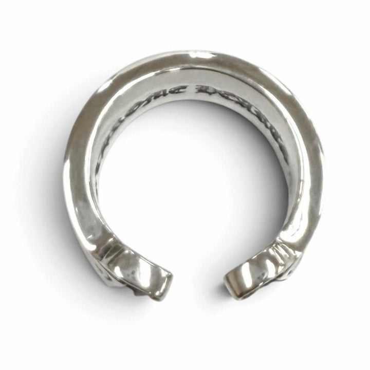 Great CHROME HEARTS Ring ring L LG SCROLL LABEL Silver 925 Equivalent to JP22