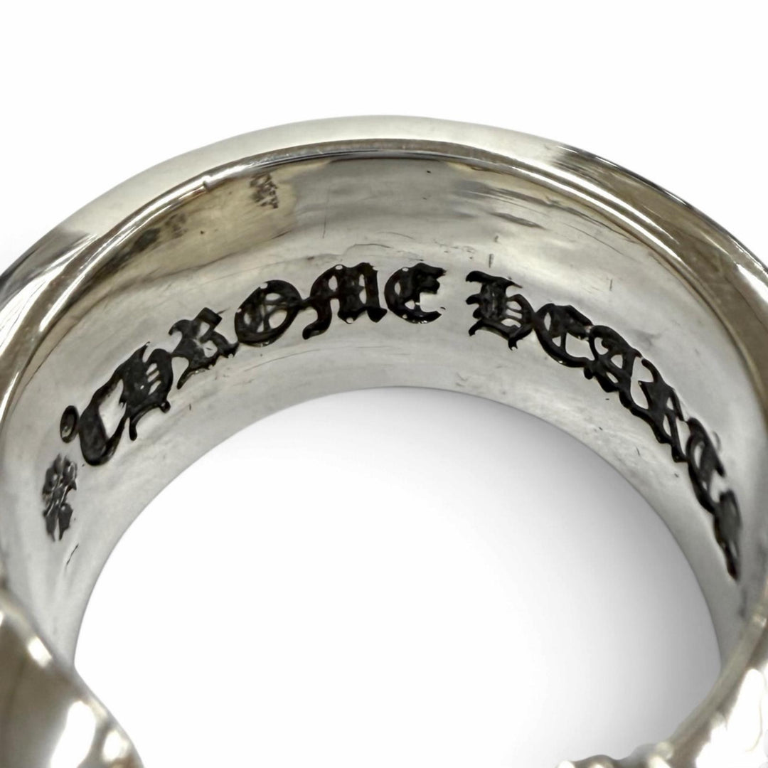 Great CHROME HEARTS Ring ring L LG SCROLL LABEL Silver 925 Equivalent to JP22