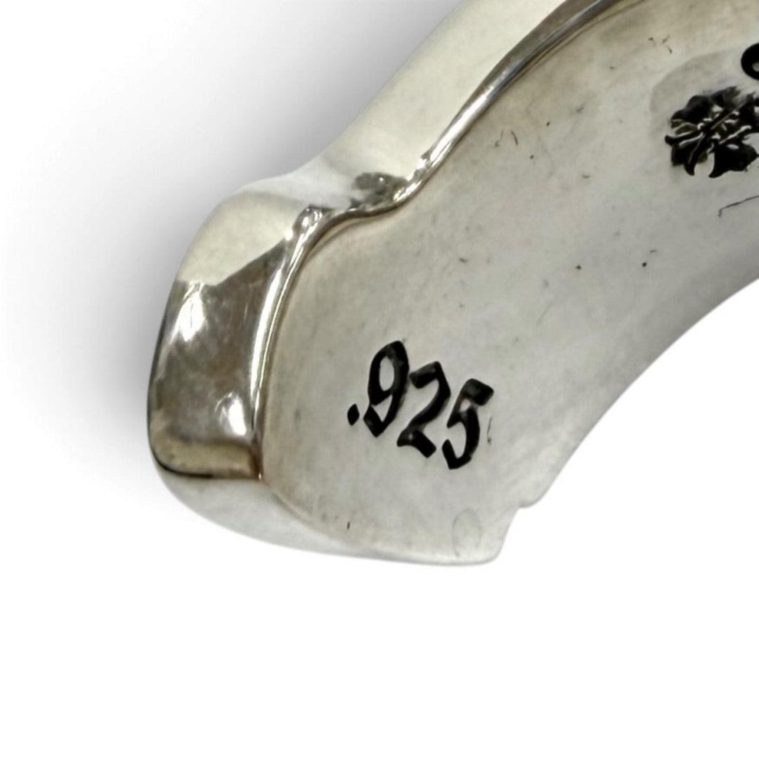 Great CHROME HEARTS Ring ring L LG SCROLL LABEL Silver 925 Equivalent to JP22