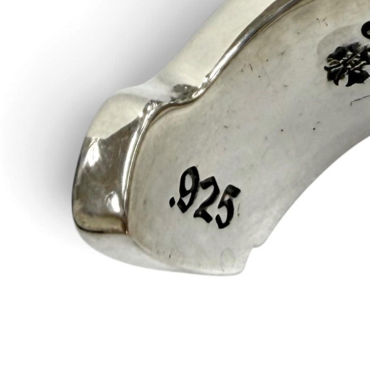 Great CHROME HEARTS Ring ring L LG SCROLL LABEL Silver 925 Equivalent to JP22