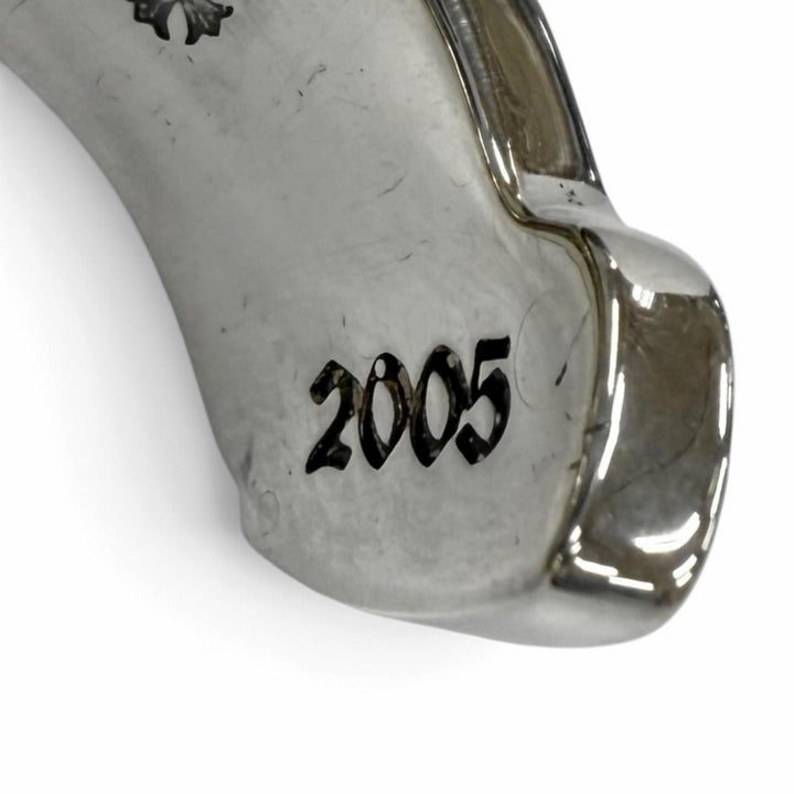 Great CHROME HEARTS Ring ring L LG SCROLL LABEL Silver 925 Equivalent to JP22