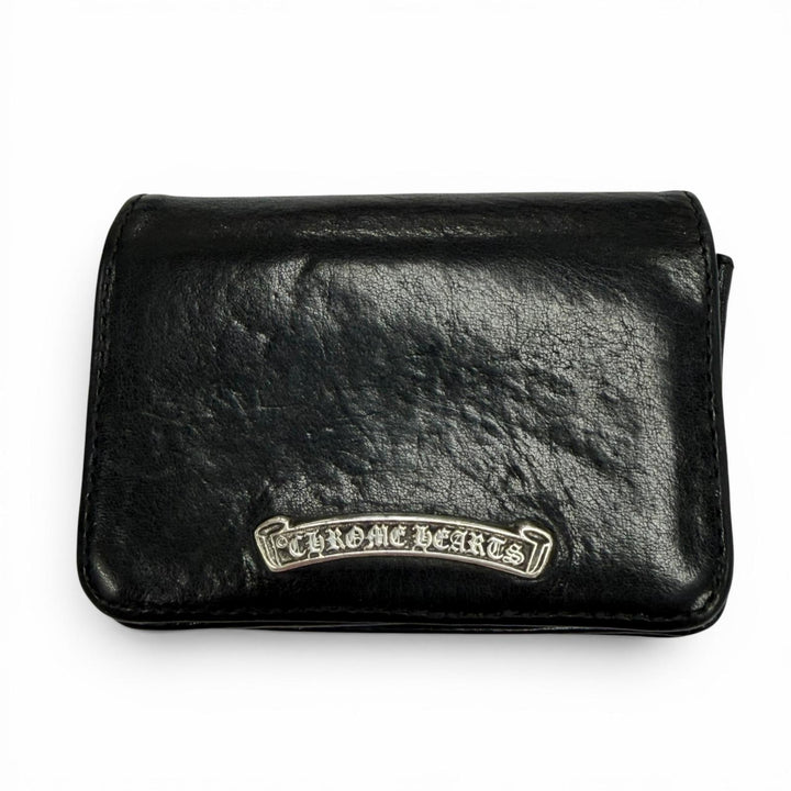 Very Good CHROME HEARTS Card Case black leather mens
