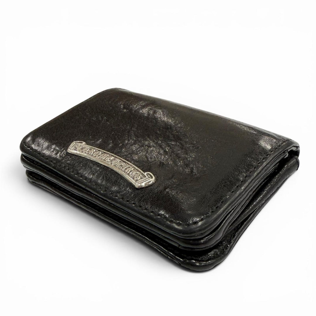 Very Good CHROME HEARTS Card Case black leather mens