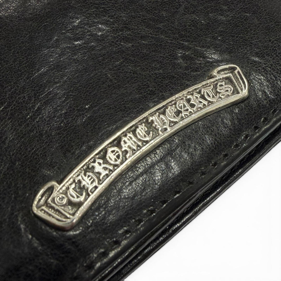 Very Good CHROME HEARTS Card Case black leather mens