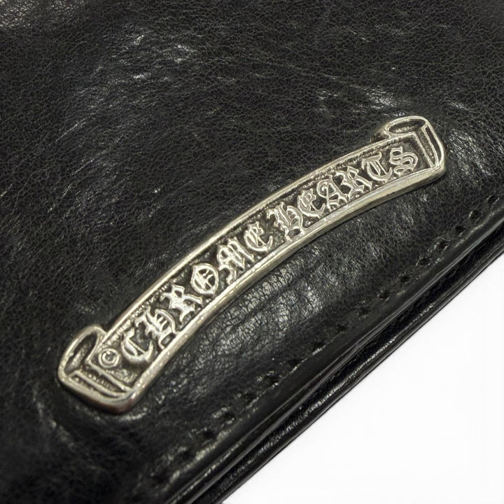 Very Good CHROME HEARTS Card Case black leather mens