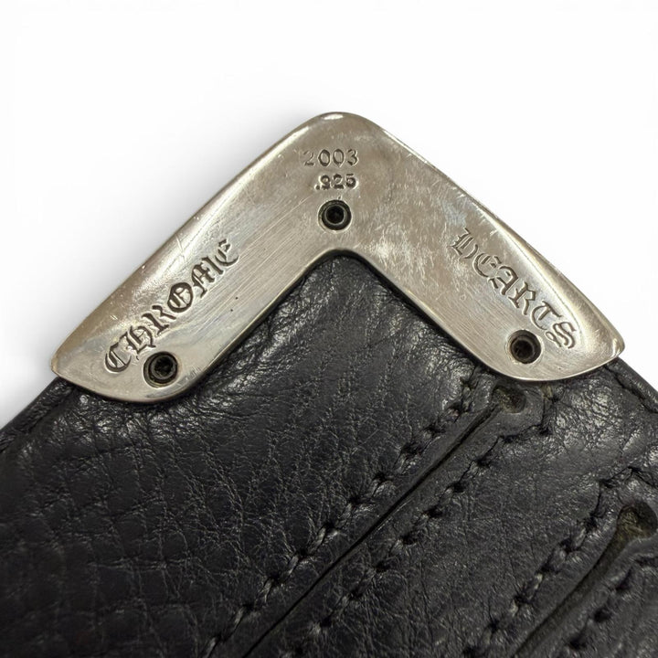 Very Good CHROME HEARTS Purse Single-fold long wallet black leather mens