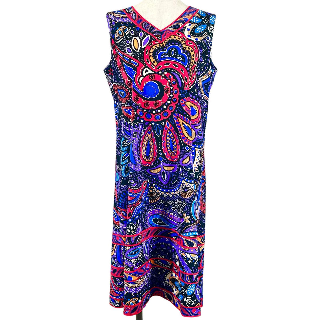 Excellent LEONARD FASHION one piece Paisley Pattern multicolor acetate Women 42