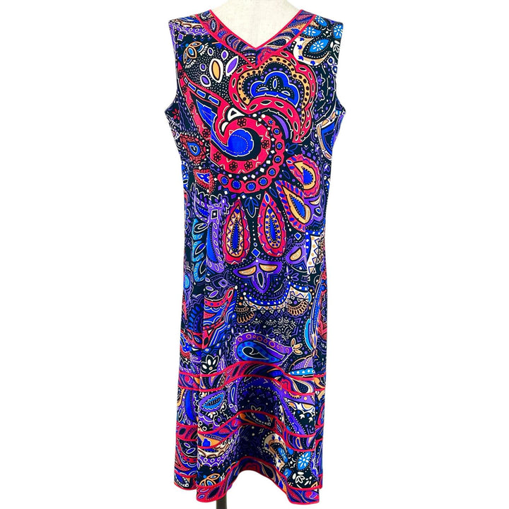 Excellent LEONARD FASHION one piece Paisley Pattern multicolor acetate Women 42