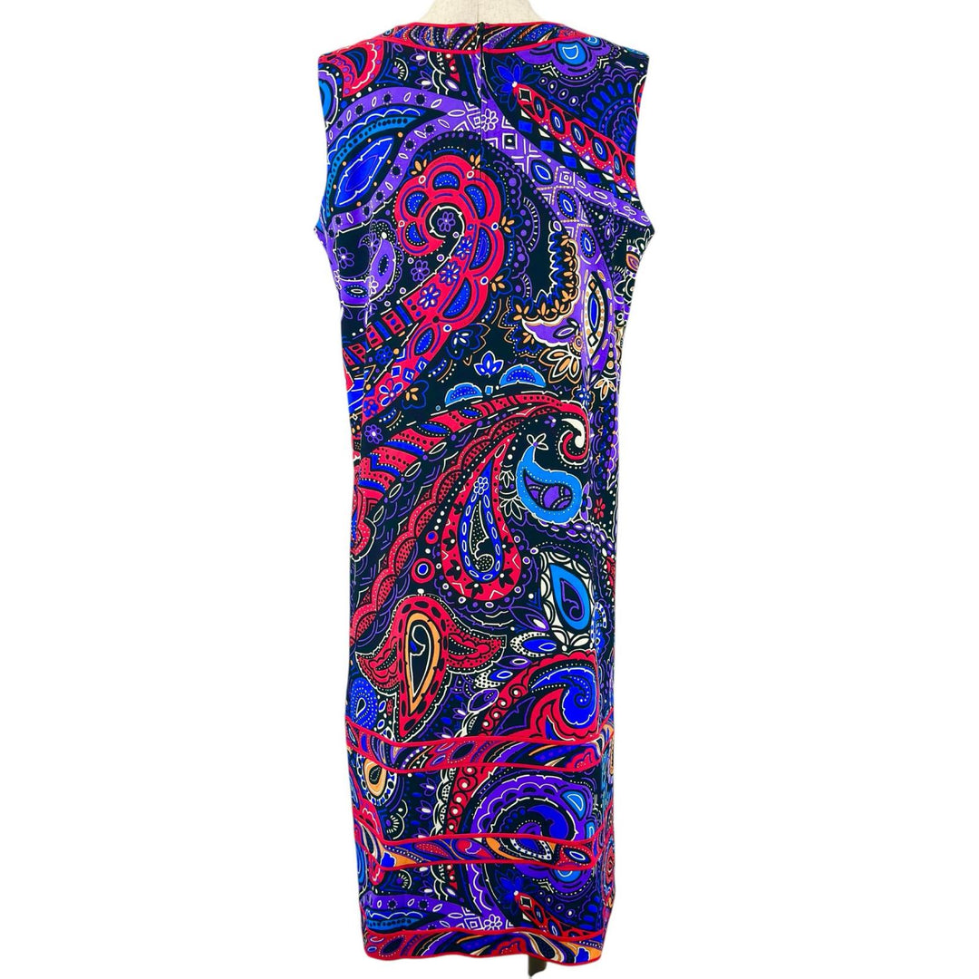 Excellent LEONARD FASHION one piece Paisley Pattern multicolor acetate Women 42