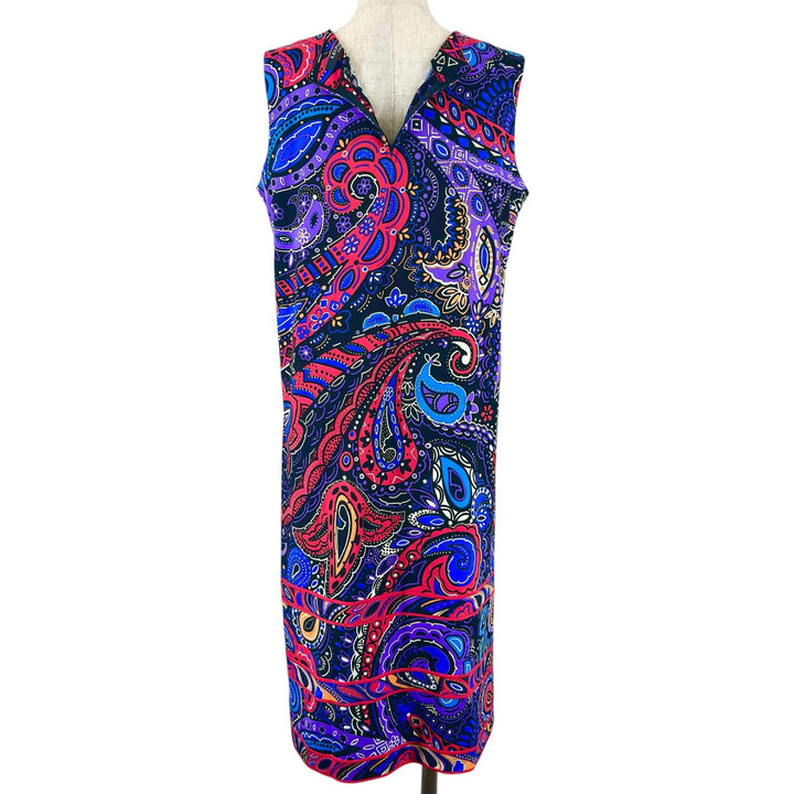 Excellent LEONARD FASHION one piece Paisley Pattern multicolor acetate Women 42