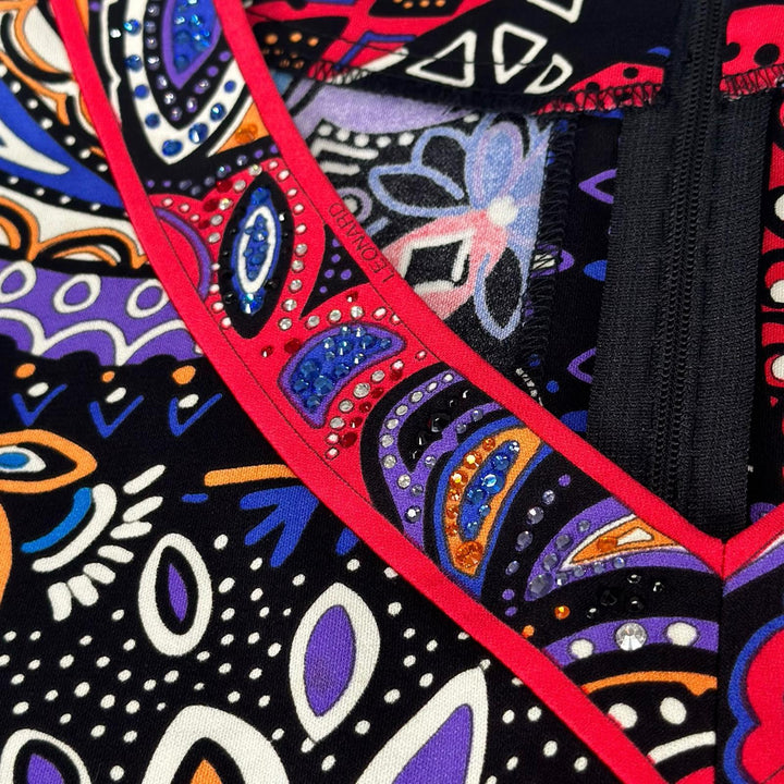 Excellent LEONARD FASHION one piece Paisley Pattern multicolor acetate Women 42