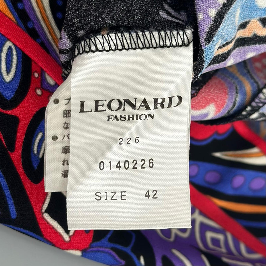 Excellent LEONARD FASHION one piece Paisley Pattern multicolor acetate Women 42
