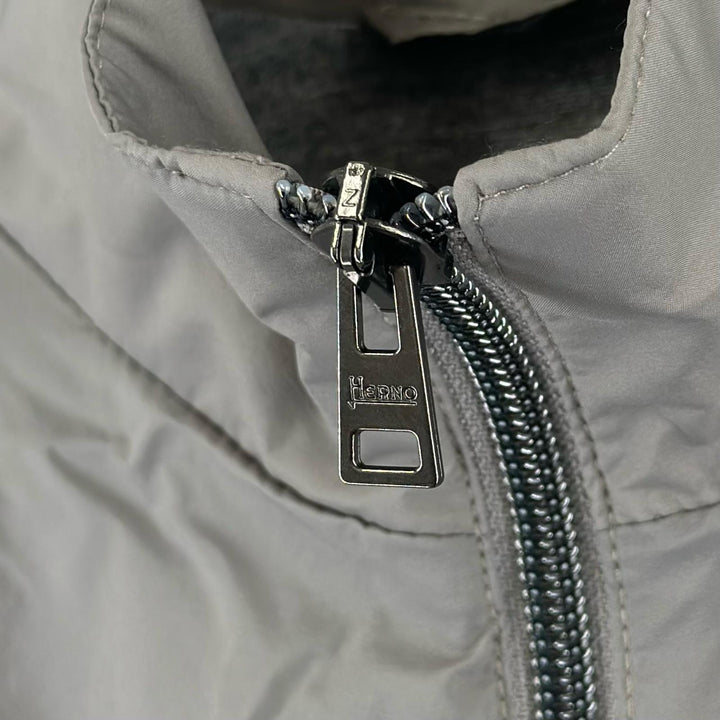 Excellent Herno Best Stand collar, double zip, packable nylon gray Nylon mens 46