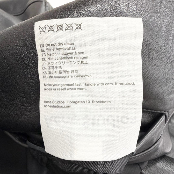 Great ACNE STUDIOS LEATHER BIKER JACKET black Sheep leather 34 FN-WN-LEAT000120