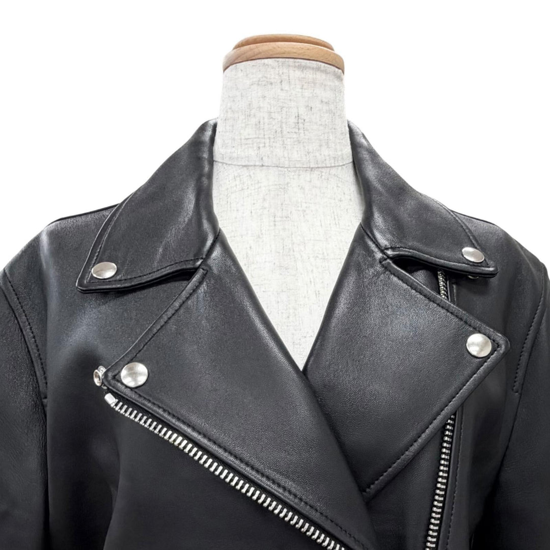 Great ACNE STUDIOS LEATHER BIKER JACKET black Sheep leather 34 FN-WN-LEAT000120